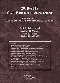 Civil Procedure Supplement, for Use with All Pleading and Procedure Casebooks, 2018-2019 (American Casebook Series)