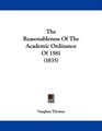 The Reasonableness Of The Academic Ordinance Of 1581