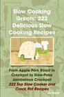 Slow Cooking Greats 222 Delicious Slow Cooking Recipes from Apple Pork Roast in Crockpot to SlowPoke Jambalaya Crockpot  222 Top Slow Cooker and Crock Pot Recipes