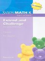 Saxon Math K Extend and Challenge Interactive CD Activities Recording Forms