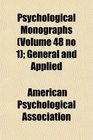 Psychological Monographs  General and Applied