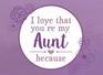 I Love That You're My Aunt Because Prompted Fill In Blank I Love You Book for Aunts Gift Book for Aunt Things I Love About You Book for Aunt Aunt  Nephew