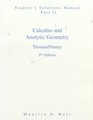 Calculus and Analytic Geometry Student Solution Manual