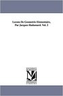 Leons De Gomtrie lmentaire Par Jacques Hadamard Vol 2