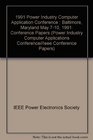 1991 Power Industry Computer Application Conference Baltimore Maryland May 710 1991