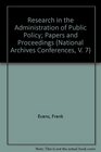 Research in the Administration of Public Policy Papers and Proceedings