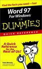 Word 97 for Windows for Dummies Quick Reference