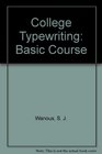 College Typewriting Basic Course