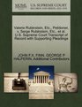 Valerie Rubinstein Etc Petitioner v Serge Rubinstein Etc et al US Supreme Court Transcript of Record with Supporting Pleadings