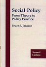 Social Policy From Theory to Policy Practice