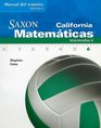 California Saxon Matematicas Intermedias 6 Volume 2