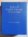 Index of English Literary Manuscripts 18001900 Part 2 HardyLamb