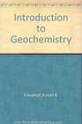 Introduction To Geochemistry