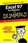 Excel 97 for Windows for Dummies Quick Reference