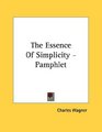 The Essence Of Simplicity  Pamphlet