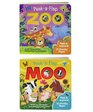 2 Pack Peek a Flap Board Books  Zoo and Moo