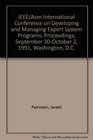 Ieee/Acm International Conference on Developing and Managing Expert System Programs Proceedings September 30October 2 1991 Washington DC