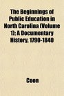 The Beginnings of Public Education in North Carolina  A Documentary History 17901840