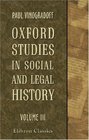 Oxford Studies in Social and Legal History Volume 3
