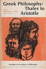 Greek Philosophy Thales to Aristotle