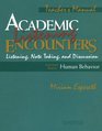 Academic Listening Encounters Human Behavior Teacher's Manual Listening Note Taking and Discussion
