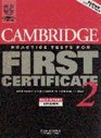 Cambridge Practice Tests for First Certificate 2 Selfstudy student's book