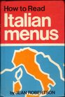 How to Read Italian Menus