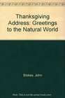 Thanksgiving Address Greetings to the Natural World