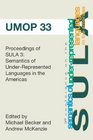 Proceedings of the 3rd Conference on the Semantics of Underrepresented Languages in the Americas University of Massachusetts Occasional Papers 33
