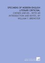 Specimens of modern English literary criticism chosen and ed with an introduction and notes by William T Brewster