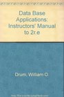 Data Base Applications Instructors' Manual to 2re