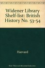 Widener Library Shelflist British History No 5354