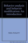 Behavior analysis and behavior modification An introduction