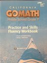 Go Math California Practice Fluency Workbook Grade 7