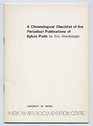 A chronological checklist of the periodical publications of Sylvia Plath