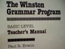 The Winston Grammar Program Teacher's Manual