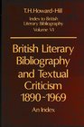 British Literary Bibliography and Textual Criticism 18901969 An Index