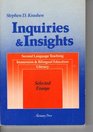 Inquiries  insights Second language teaching  immersion  bilingual education literacy