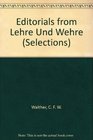 Editorials from Lehre Und Wehre