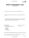 Basic Economics Test Test Booklets   Form A