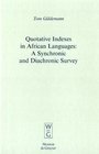 Quotative Indexes in African Languages A Synchronic and Diachronic Survey