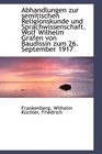 Abhandlungen zur semitischen Religionskunde und Sprachwissenschaft Wolf Wilhelm Grafen von Baudissi