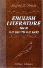 English Literature from AD 670 to AD 1832