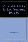 The Official Guide to MBA Programs 199092