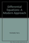 Differential Equations A Modern Approach