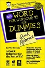 Word for Windows 95 for Dummies Quick Reference