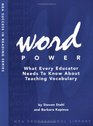 Word Power What Every Educator Needs to Know About Teaching Vocabulary