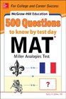 McGrawHill Education 500 MAT Questions to Know by Test Day