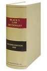 Black's Law Dictionary Reprinted Second Edition