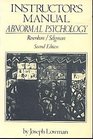 Abnormal Psychology Instructor's Manual to 2re